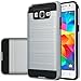 Galaxy On5 Case, Samsung Galaxy On5 [Shock Absorption / Impact Resistant] Hybrid Dual Layer Armor Defender Protective Case Cover for Galaxy On5 , (Brush Silver)