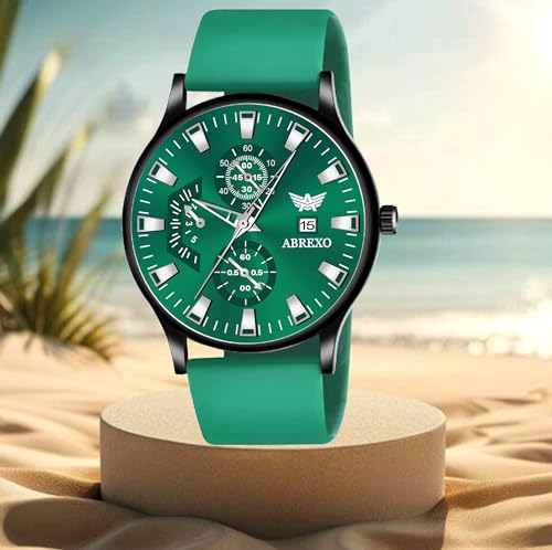 Image of Speed-Master Series Round Dial Date Working Silicone Strap Analog Quartz Mechanism Boys Watch for Men
