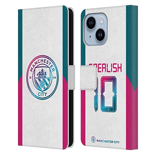 Étui portefeuille iPhone 14 Plus Manchester City Jack Grealish en cuir Head Case Designs