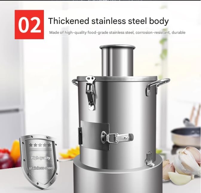 Commercial Electric Garlic Peeler Machine 110V 200W - Automatic Garlic Peeler Skin Remover for Whole Dry Bulbs, 77lb/hr w/Safety Lock