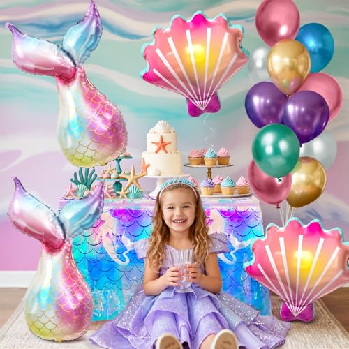 50% Off Winrayk Purple Mermaid Party Decorations Bundle - Image 4