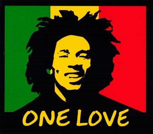 Peace Resource Project One Love - Rasta Colors Small Bumper Sticker or Laptop Decal (3.5" x 3")