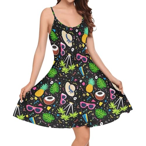 Image of Coloranimal Women's Summer Sleeveless Casual Swing Dresses with Loose Fit Beach Sundress
