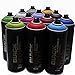 Acrylic spray paint- satin or gloss- purple, magenta, gold, blue