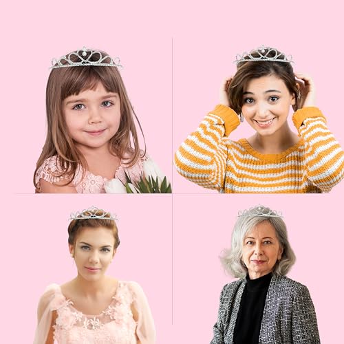 Image of DECOFY Birthday Sash & Crown Set | Princess Queen Crown Tiara Hairband for Girls & Women | Birthday Party Accessories Suitable for All Age Groups Celebration Photoshoot & Special Occasions