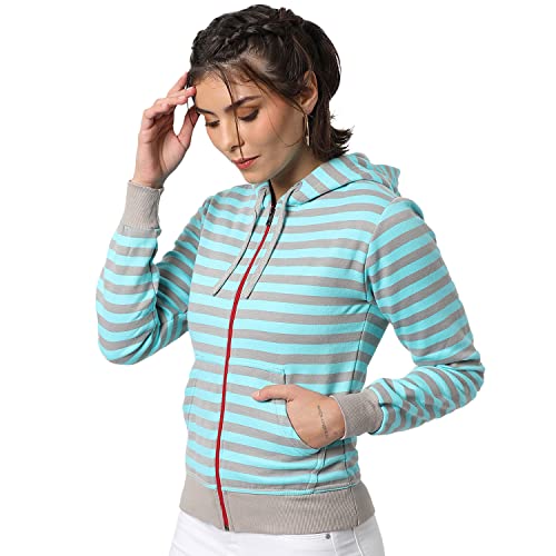 Image of PINACOLADA Women Stylish Zipper Sweatshirt Regular Fit for Casual Wear | Full Sleeves | Cotton | Sweatshirt Crafted with Comfort Fit and High Performance for Everyday Wear