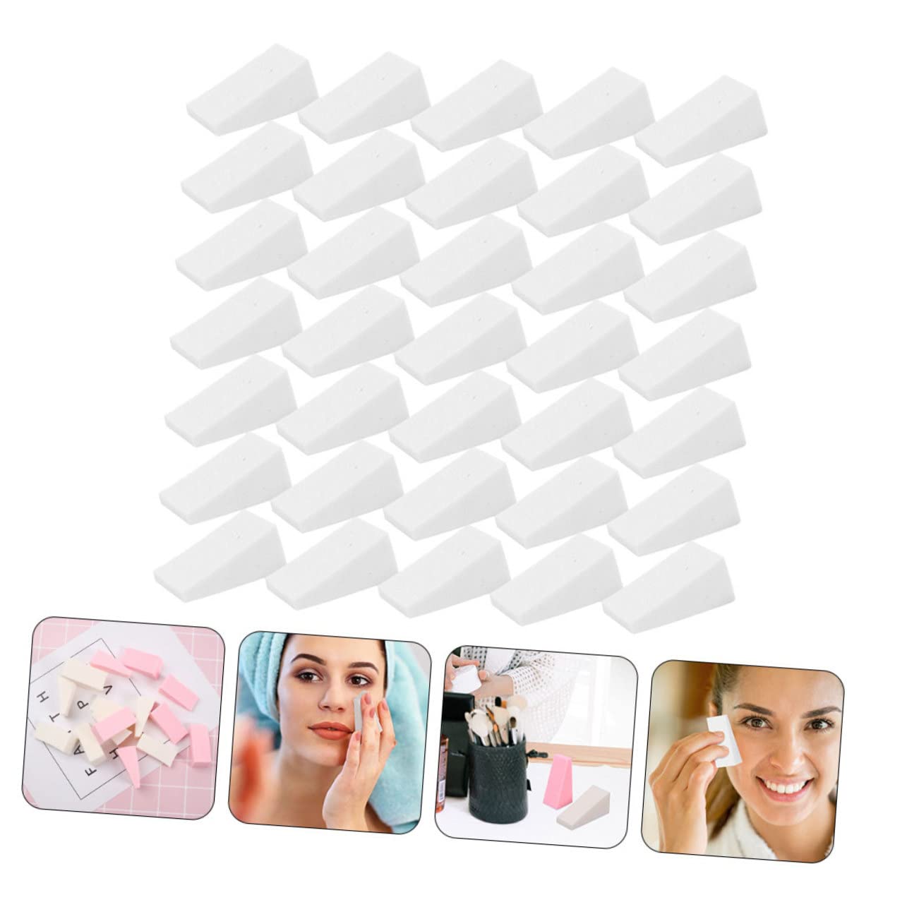 minkissy 150piezas Esponjas De Maquillaje Triangulares Herramienta De Maquillaje y Duradera Para Uso Húmedo y Seco Para Base Líquida y Polvos Compactos