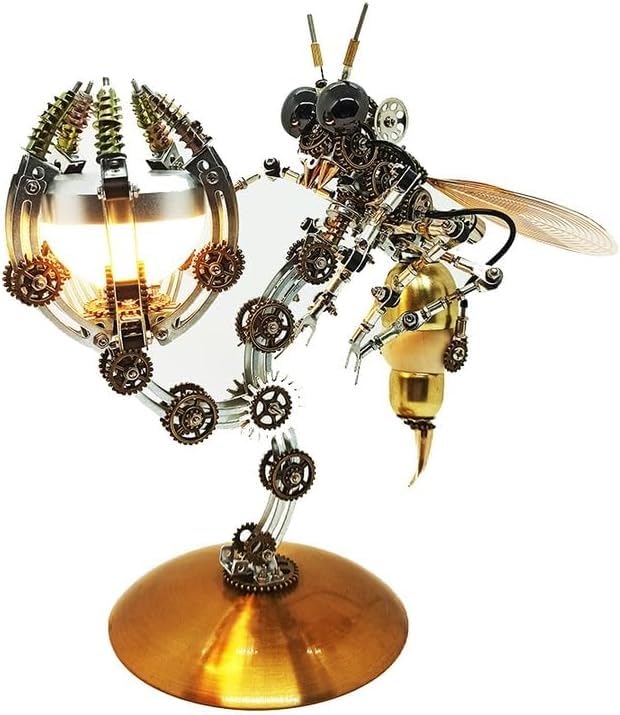 Puzzle metalowe 3D dla dorosłych, mechaniczna metalowa lampa biurkowa z pszczołami, zestaw modeli do składania, zestaw do samodzielnego montażu łamigłówka,dla dorosłych prezent urodzinowy 627 szt.