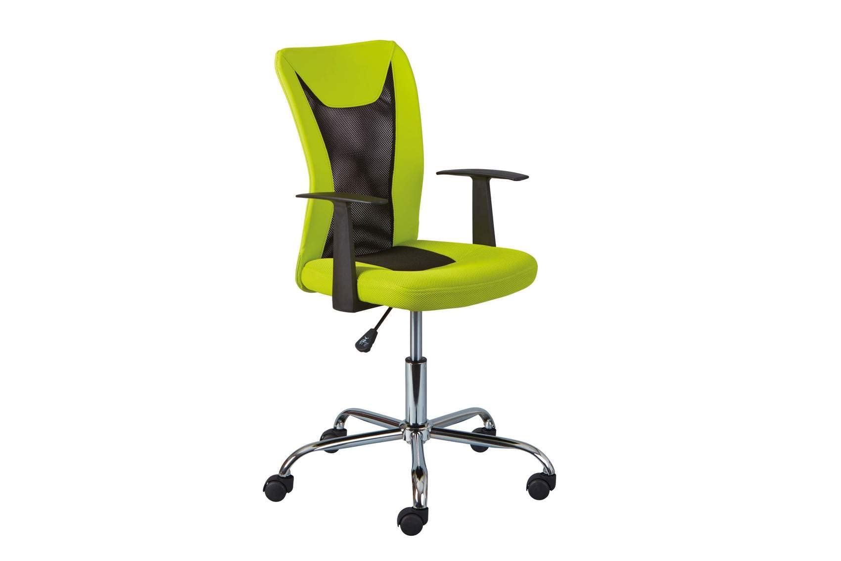 Inter Link - Silla giratoria infantil - Silla giratoria de oficina - Silla de oficina ergonómica - Silla de oficina - Altura regulable - Transpirable - Verde y negro - Donny