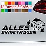 Generic Alles eingetragen Aufkleber Tuning Golf GTI Opel Sticker JDM 18 Farben 5 Größen