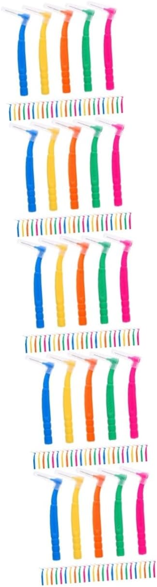 VALICLUD 150pcs Interdental Toothbrush Manual Oral Brushes for Tooth Care and Bad Breath Prevention Multi-Color Options