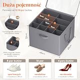 Lifewit Organizer do przechowywania butów do szafy, pasuje do 12-16 par, duże pojemniki do przechowywania pudełek na buty z przezroczystą pokrywą i wzmocnionymi uchwytami, składane pojemniki do