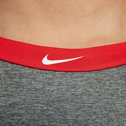 Nike Pro Big Kids' Dri-FIT 3/4-Sleeve Top (University Red/Dark Grey Heather/White, HF4360-657)4