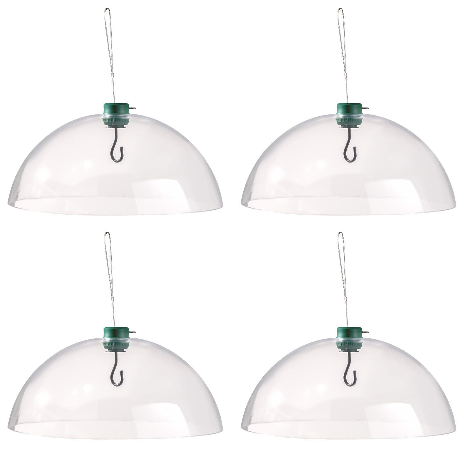 Crystals Transparent Squirrel Baffle for Bird Feeders – Dome Shield Stops Squirrels, Protects Seeds, Easy to Install & Durable Secure Design – Ideal for Hanging Feeders (4 X Squirrel Baffle Dome)