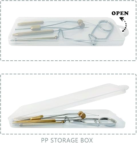 Miniatura 4 de HERCULES Herramientas de atado de moscas, kit de atado de moscas con soporte de hilo de bobina, enhebrador de alambre, acabado de látigo de nudo