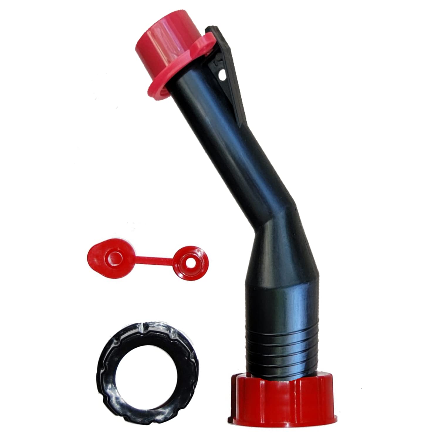 Replacement Rigid Gas Can Spout Universal Fit, black, red