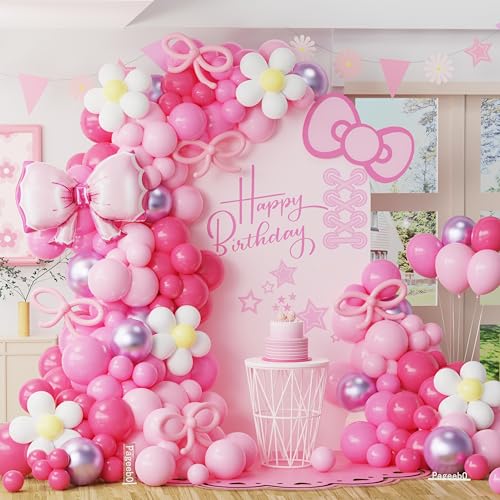 Kawaii Carton Cat Balloon Garland Arch Kit, 152Pcs Pastel Pink an...