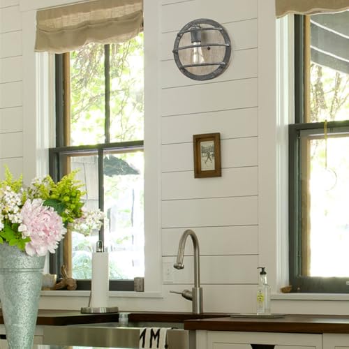 DAYCENT Farmhouse Wall Sconce with Wooden Base by DAYCENT - Used condition - Image 4