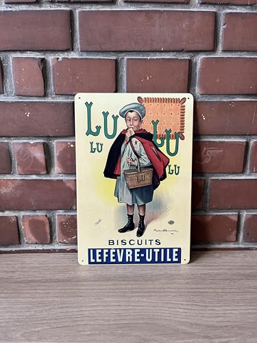 PLAK2L -Plaque Métal Vintage Décorative Lu Biscuit - 30x20cm