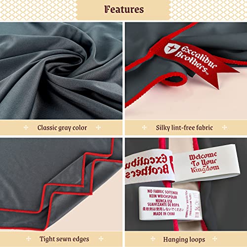 Glass Polishing Cloth 23.5" X 20" (2 Pack) - Streak And Lint Free Wine Cloths , Large Polishing Cloth For Glassware , Wineglass Cleaner Best Gifts For Men By Excalibur Brothers (Gray) #TOP3