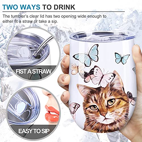 NymphFable 12oz Gato Taza Termica Cafe Para Llevar Taza Termo Acero Inoxidable Taza Personalizada - Imagen 7