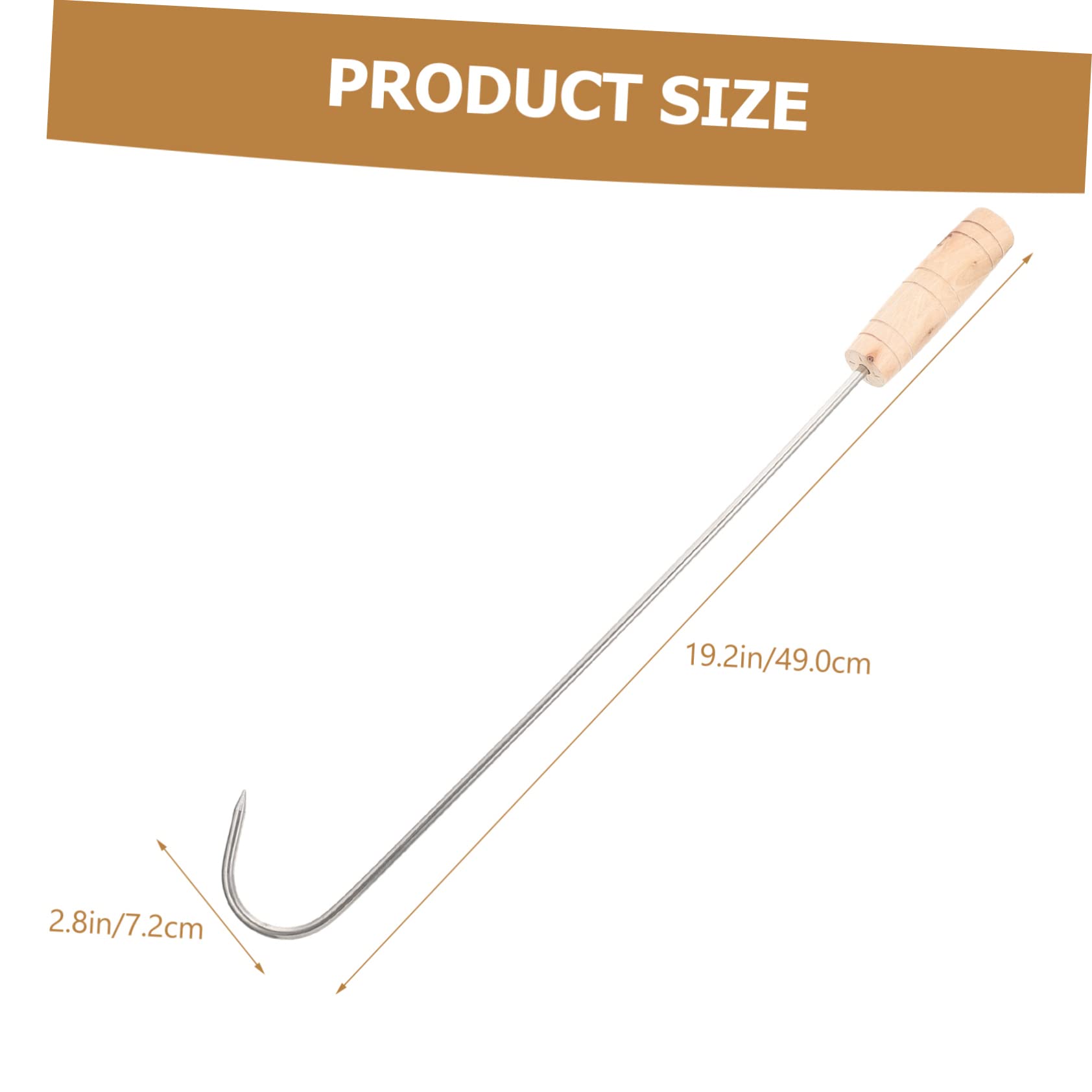 Ciieeo 3pcs Meat Turner Hooks with Handle Heavy Duty Bbq Roasting Tool for Flipping and Grilling Meat Kitchens and Outdoor Cookouts