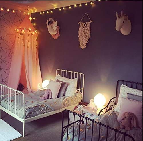 image for ONMIER Mosquito Net Canopy, Cotton Canvas Dome Princess Bed Canopy Kid