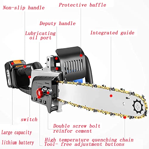 WBDZ Kettensäge, wiederaufladbare Kettensäge, kabellose Hochleistungs-Kettensäge, Lithiumbatterie, Haushaltssäge… – Bild 7