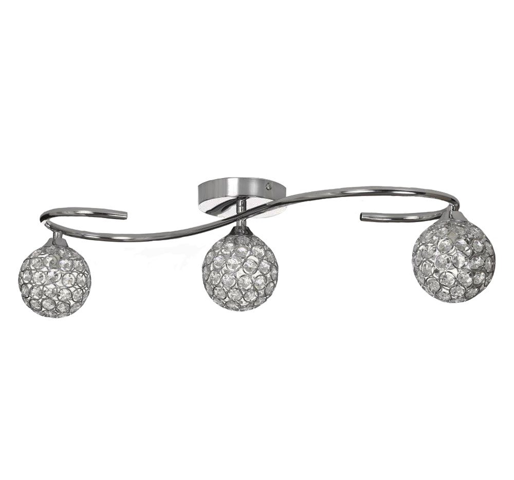 K Living Perivale Chrome 3 Light Ceiling Light (G9) from B&Q
