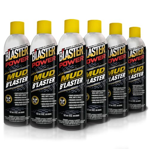 Blaster Power Mud B'laster - Reduces mud build up, reduce clean-up time on motorbikes, UTV, ATVs and more - Case Pack of 6-15 oz spray cans (20-MB-PWR)