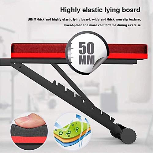 Tabouret d'haltères pliant, banc abdominal assis, banc d'entraînement plat, banc de musculation pliable réglable, équipement de fitness à domicile pour exercices d'haltères, pour hommes et femmes – Image 5