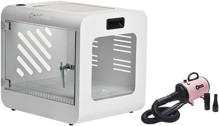 Pet Drying Box with Water Blowing Machine Professional Hair Dryer High Power Mute Noise Reduction Small Dog Cat Pet White