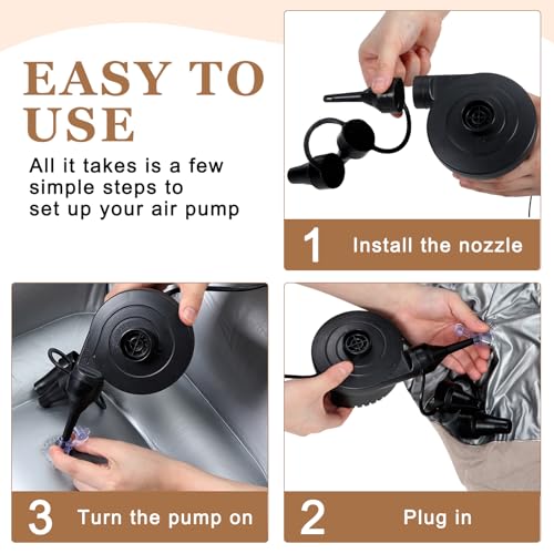 Image of Realspring 9 Pcs Inflatable Bean Bag Chair, Air Pump,Coffee