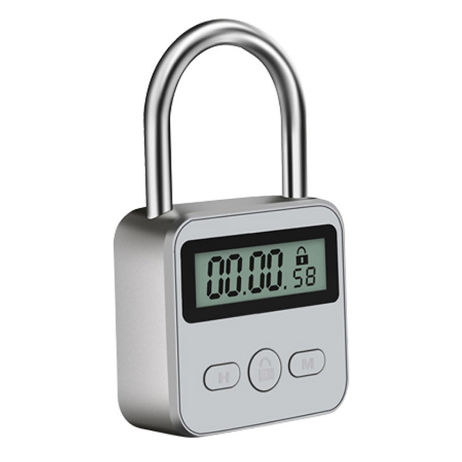 Metal Time LCD Display Travel Electronic Timer Padlock Adjustable 1 Min to 99 Hours Time Management Security Device Waterproof USB Rechargeable Temporary Timer Padlock