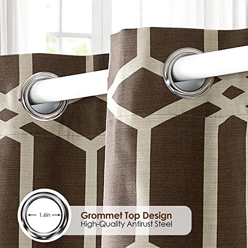 Style Quarters Window Curtains Blackout Thermal Insulated Lined Curtains Grommet Window Curtains Hexagon Geometric Pattern 100% Polyester 52X84 Inches Bedroom And Living Room Curtains Set Of 2 Panels #TOP4