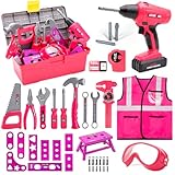LOYO Kids Tool Set, 50 PCs Construction Toys with Electric Drill, Vest, Tool Box, Educational Toys for 3 4 5 Year Old Boys Girls Gifts