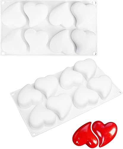 2 moldes de silicona de corazón para chocolate, moldes de corazón de chocolate de San Valentín, moldes de silicona para hornear en forma de corazón, disponible en Yaxa Colombia
