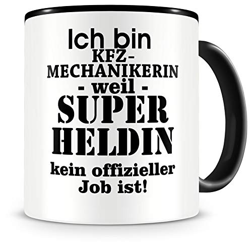 Samunshi® Ich bin Kfz-Mechanikerin Tasse Beruf Geschenk Kaffeetasse Teetasse Kaffeepott Kaffeebecher Becher 300ml schwarz – Ansicht 1