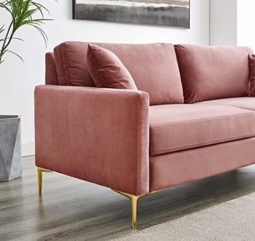 Modway Juliana Performance Velvet Upholstered Sofa, Dusty Rose #TOP3