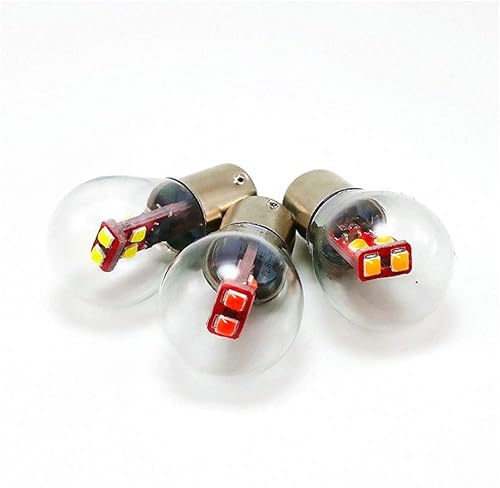 Miniatura 8 de Paquete de 10 bombillas LED BA15S de 12 V S8 SC 6 W 600 Lm 2700 K blanco cálido, base de un solo contacto de bayoneta 1156 1141 P21W, ACDC 12