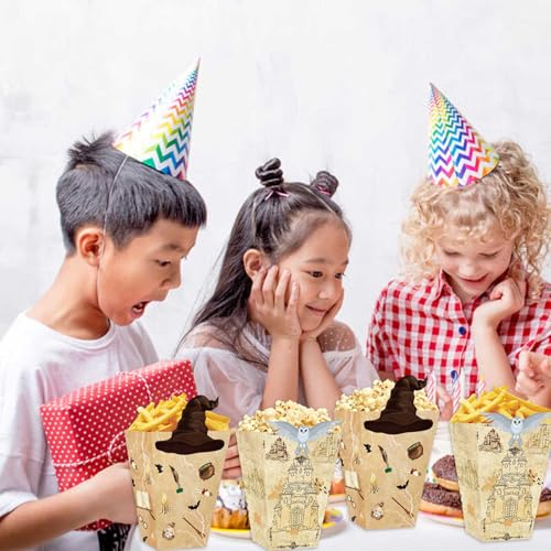 Image of Zliisang Magic Party Popcorn Boxes 20pcs Wizard Birthday Decorations Snack Treat Boxes for Kids Boys Girls Birthday Party Supplies Baby Shower Decorations