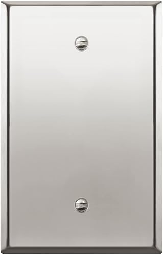 Miniatura 27 de ENERLITES Placa de Pared Metálica para Dispositivo Ciego, Resistente a la Corrosión, Tamaño Estándar 1-Gang 4.50" x 2.76", Acero Estampado con NEGRO