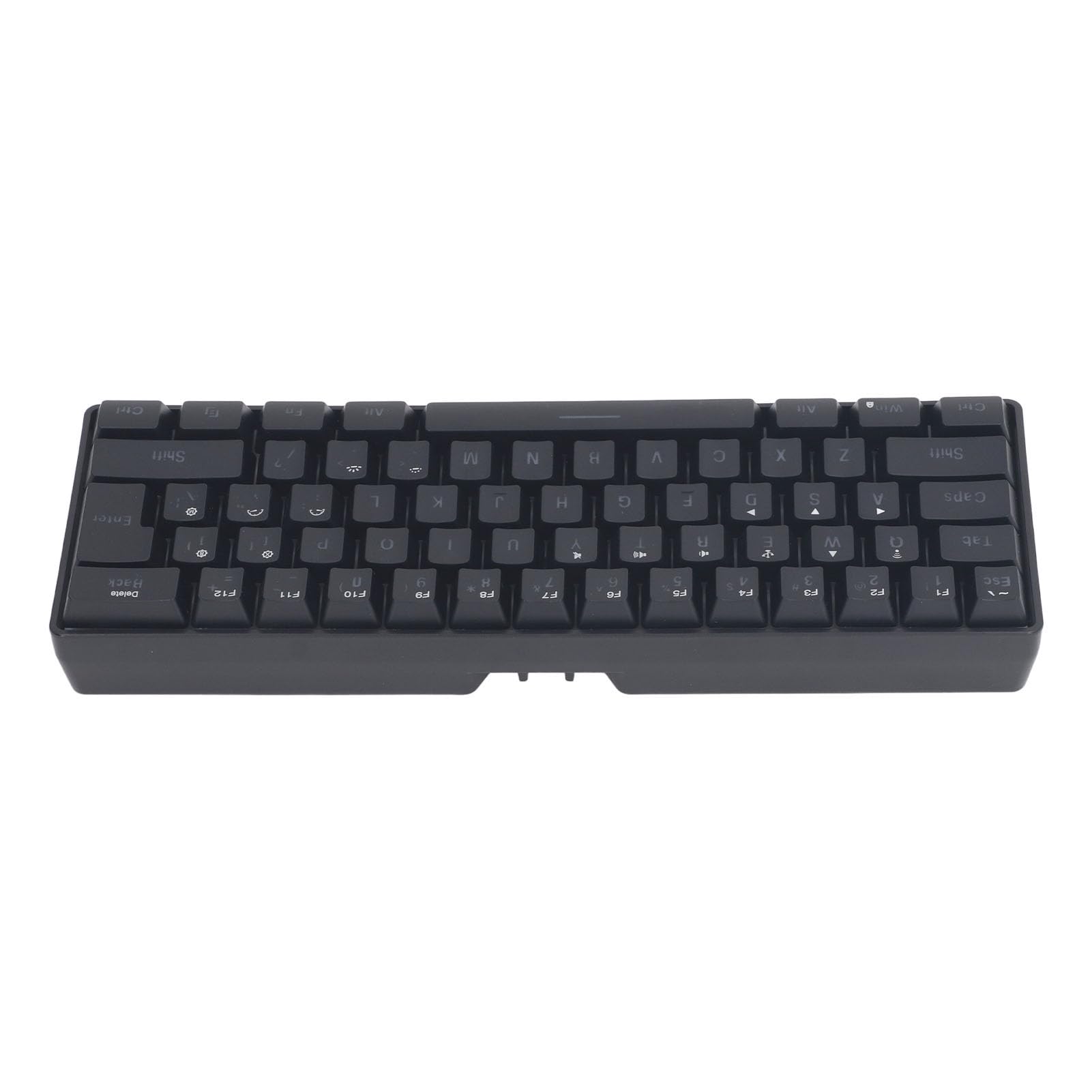 Tastiera da Gioco Al 60%, Teclado Gamer 3 modalità Tastiera Silenziosa 61 Tasti 2.4G Wireless Cablata Tastiera Retroilluminata RGB per Laptop, Telefono, Tablet (BLACK)