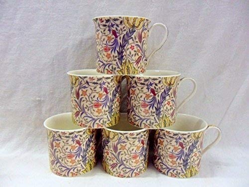 Set of 6 China Palace Mugs in William Morris Flora Design