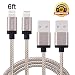 Sunnest 2 Pack 6ft 8 Pin Lightning Cable with Aluminum Connector Extra Long Nylon Braided Syncing and Charging Cord Wire for iphone 6s, 6s plus, 6plus, 6,5s 5c 5,iPad Mini, Air,iPad5,iPod on iOS9