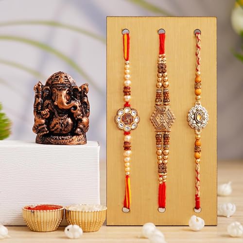 Webelkart Set Of 3 Rakhi For Bhaiya Bhabhi With ganesha Idol Statue | Rakhi kids and Bhabhi with Beautiful Rakshabandhan Greetings Card|Bhabhi Lumba Rakhi|Rakhi Gifts Rakhi for bhai (B0CC9LFL5J) Amazon Price History, Amazon Price Tracker