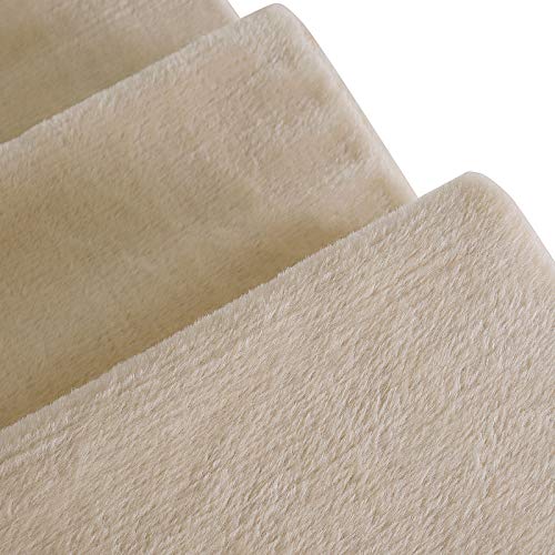 lionto Haustiertreppe mit Plüschbezug, 46x36x34 cm, robuste Hundetreppe mit niedriger Stufenhöhe von 10cm, gelenkschonend, Bezug abnehmbar & waschbar, Treppe ist bis 50 kg belastbar, beige