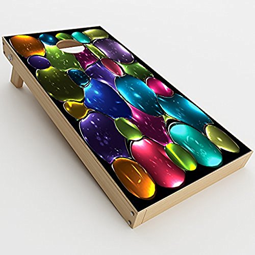 Skin Decal Vinyl Wrap for Cornhole Game Board Bag Toss/Stained Glass Bubbles