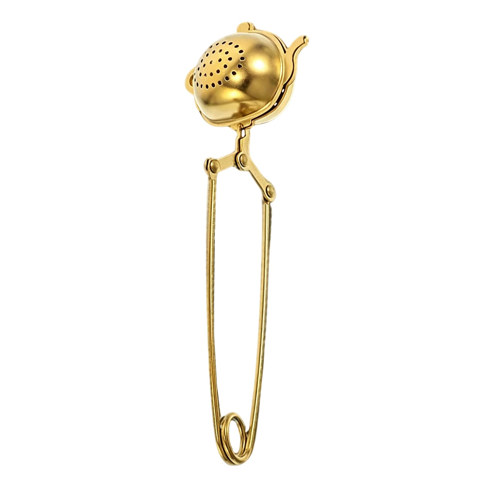 MALSSE Gold Plated Tea Infuser 304 Stainless Steel Fine Meshes Strainer Filter Long Handle for Tea Lover and Gift Giving Strainer with Long Handle