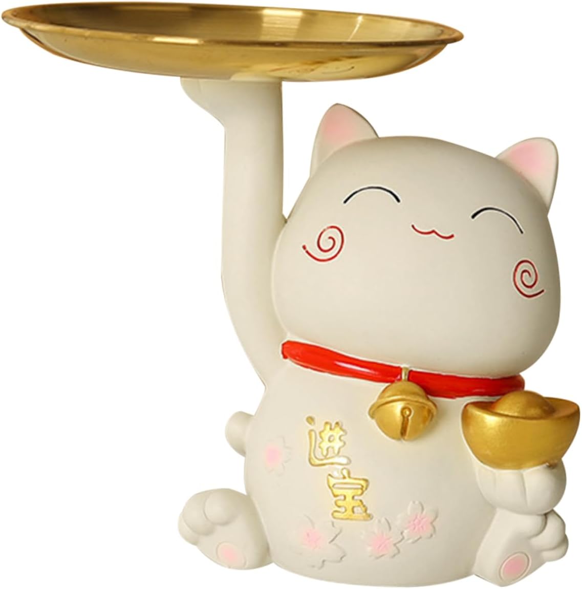 Fortune Cat Ornaments Cat Decor Tea Tray Food Serving Decorative Serving Tray